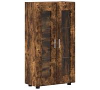 Florin Sideboard with Shelf in Smoked Oak, 55.5 x 29 x 100 cm, Matt Wood, 3 Boards, 2 Doors, Storage Space for Living Room, Home Office, Indoor