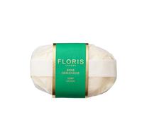 Floris London Rose Geranium Luxury Single Soap Bar (100g) | Hand Wrapped & Finely Milled, Contains Moisturising Shea Butter, Vegetable Base