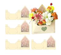 Florist Bouquet Envelope Boxes - 5-Piece Bag in the Shape of a Handbag for Folding, Valentine's Day Envelope Box, for Birthday, Wedding, Engagement, Valentine's Day, Mother's Day, Graduation Party