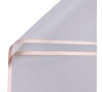 Florist Flower Bouquet Wrapping Paper, Golden Border Flower Bouquet Vellum Scrapbook Wrapping Paper 20 pcs Multicolor 58cmx58cm(Light Grey)