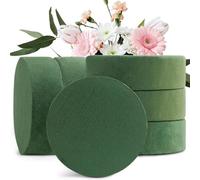 Florist Foam Blocks - 6 Round Green Floral Foam Bricks For Professional Flower Arranging | Wet Or Dry Use To Securely Hold Any Stem | Ideal For Bouquets, Centerpieces, Hotel Displays & DIY Projects