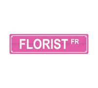 FLORIST FR OCCUPATION Metal Tin Street Sign Bar Cafe Garage Cave Home Room Wall Bathroom Farmhouse Garden Porch Patio Decor, 16 x 4 Inch