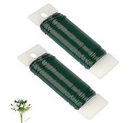 Florist Iron Wire on Spool Set of 2 Green Iron Wire 0.7mm Moulding Wire for Flowers, Thin and Versatile Wire, Ideal for Fixing Plants, Handwork and Decoration