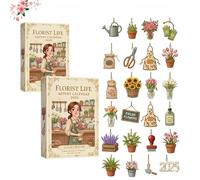 Florist Life Advent Calendar 2025, 24PCS Cute Mini Ornaments&Gardening Charms, A Daily Dose of Florist Pleasure, Countdown Creative Christmas, Unique Gift for Gardeners and Florists (#2)