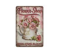 Floristry Flower Shop Fresh Cut Daisy Metal Tin Sign Wall Decor Aluminum Sign Kitchen Bathroom Decor Retro Poster Plaque for Cafe Shop Man Cave Bar Pubs Garage Outdoor Garden Gifts