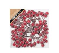 FloristryWarehouse Artificial Bright Red Frosted Holly Berries 12mm (x 108) on wire for Christmas craft use