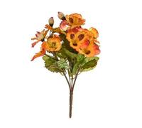 FloristryWarehouse Artificial Pansy Bush Small Orange 30cm/12 Inches Tall