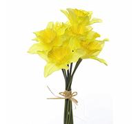 FloristryWarehouse Artificial Silk Daffodils Bunch 9 Stems Realistic Yellow Daffodil flowers 33cm
