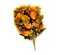 FloristryWarehouse Artificial silk flower Orange Rose & Gyp bunch 24 stems of Roses 55cm