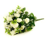 FloristryWarehouse Artificial silk flower Rose & Gyp bunch 24 stems of Cream/White Roses 55cm