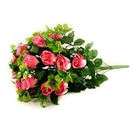 FloristryWarehouse Artificial silk flower Rose & Gyp bunch 24 stems of Pink Roses 55cm