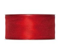 FloristryWarehouse Blood Red Organza Ribbon 40mm (1.5") Wired Fabric 25m roll Made in Germany