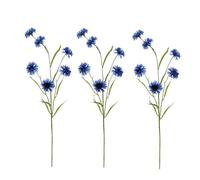 FloristryWarehouse Bundle of 3 Faux Silk Artificial Blue Cornflower Stems 63cm