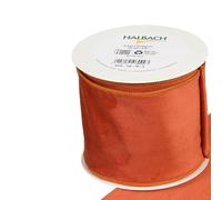 FloristryWarehouse Burnt Peach Christmas Velvet Fabric Ribbon 100mm (4") Wide on 8m roll Wired Edge