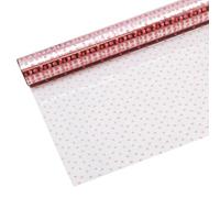FloristryWarehouse Clear Cello Wrap with Pink Mini Hearts 80cm x 80m