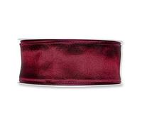 FloristryWarehouse Fabric Ribbon Taffeta Satin 40mm x 25m Midnight Red