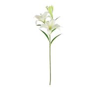 FloristryWarehouse Faux Silk White Asiatic Lily Flower And Leaf Stem 83cm