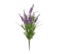 FloristryWarehouse Fire Retardant Artificial Grass and Purple Flower Mix 44cm/17in Tall