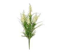 FloristryWarehouse Fire Retardant Artificial Grass and White Flower Mix 44cm/17in Tall