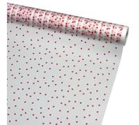 FloristryWarehouse Frosted Cello Roll 80cm x 100m Red Mini Hearts Motif