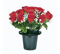 FloristryWarehouse grave pot Roses gyp Red