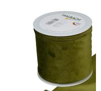 FloristryWarehouse Green Christmas Velvet Fabric Ribbon 100mm (4") Wide on 8m roll Wired Edge