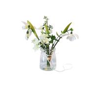 FloristryWarehouse Hanging Artificial Snowdrop In Glass Jar Spring Flower Ornament 16cm/6 Inches Tall