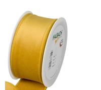 FloristryWarehouse Mustard Yellow Christmas Velvet Fabric Ribbon 50mm (2") Wide on 8m roll Wired Edge