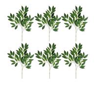 FloristryWarehouse Pack of 6 Faux Silk Artificial Bay Willow Leaf Sprays 65cm