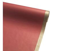 FloristryWarehouse Red Kraft Paper Roll 50cm Wide 100m Roll With 3cm Gold Edges