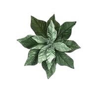 FloristryWarehouse Sage Green Velvet Christmas Poinsettia Decoration With Clip 31cm/12 Inches Wide