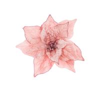 FloristryWarehouse Velvet Luxe Poinsettia Xmas Decoration With Clip 23cm/9 Inches Diameter Pink