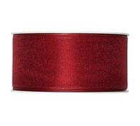 FloristryWarehouse Wine Red Organza Ribbon 40mm (1.5") Wired Fabric 25m roll Made in Germany