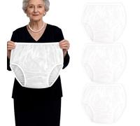 Florith Adult Diaper Cover Plastic Pants, Washable Reusable Waterproof Underwear, Rubber Pants for Adults with Leak Protection, Adjustable Briefs for Incontinence Care (White, Large)