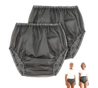 Florith Unisex Adult Plastic Pants, Washable Adult Diaper Cover & Waterproof Underwear for Unisex, Reusable Rubber Pants for Adults (Black, Small)