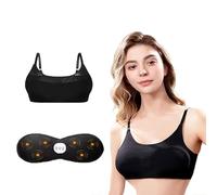 Florizeal Electric Breast Massager Wireless Wearable Bra Chest Massager Intelligent Heating Massage Smart Massage Bra Multifunctional Black