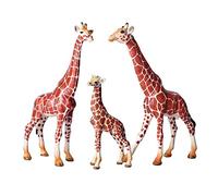FLORMOON Animal Figures - 3pcs Realistic Giraffe Action Model - Plastic Wild Animal Learning Party Favors Toys - Educational Farm Toys Birthday Cupcake Topper For Boys Girls Kids