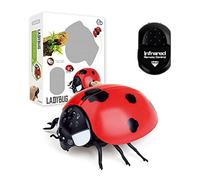 FLORMOON Ladybug Figures Realistic Remote Control Animal Wireless Fake Scare Prank Toy for Kids, Great for Pranks and Halloween Decorations (Without battery)
