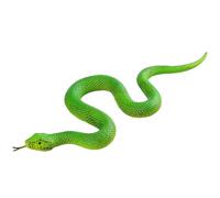 FLORMOON Realistic Fake Snake Toy - Rubber Elastic Lifelike Snake Animal Figures - Halloween Prank Props Stress Relif Toys Educational Toys Birthday Party Gift for Kids (Green)