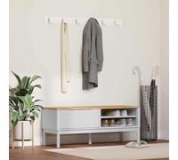 Floro Hallway Bench White Solid Pine 115 x 40 x 45 cm with Lots of Storage Space and Drawer, Bench for Hallway Hallway Entrance Area Practical Wardrobe Bench with Natural Wood Look