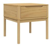Floro Lamp Table, Wax Brown, 55 x 55 x 54 cm, Solid Pine Side Table with Storage Space and Drawer for Living Room, Bedroom, Hallway, Decoration and Shelf