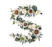 FLOROAD 6 FT Spring Summer Flower Garland, Artificial Sunflower Peony Garland for Mantle Door Wall Table Stair Railing, EG061167A