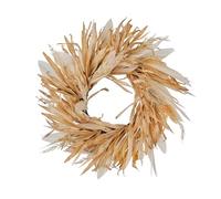 FLOROAD Fall Corn Husk & Wheat Wreath for Front Door 24 Inch, Farmhouse Style Rustic & Minimalist Autumn Wreath, Fall Harvest Decor for Home Porch Door Wall Indoor/Outdoor