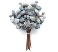 Floroom Ranunculus Artificial Flowers 18 Pcs Dusty Blue Faux Silk Mini Ranunculus Bulk Fake Wedding Filler Flowers for DIY Bouquets, Centerpieces, Bridal Shower Decorations & Arrangements