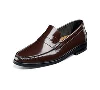 Florsheim Men's Brisbane Flex Moc Toe Penny Loafer, Burgundy, 14 Wide