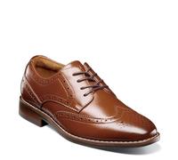 Florsheim Rucci JR Wingtip Oxford Boys Little Kid & Big Kid, Cognac, 1 Big Kid