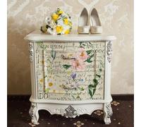 Flortlias Antique Pattern Decoupage Tissue Paper, DIY Art Tissue, Decor Paper Sheet for Furniture, Wall, Living Room and Nightstands, Vintgae Wild Flower, Letter 16.54" x19.69"