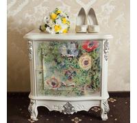 Flortlias Large Decoupage Paper for Furniture, Floral Printed Tissue Paper for Furniture, DIY Crafts Rice Papers, Bloom Poppy, 16.53'' x 19.69''