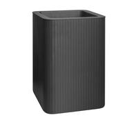 FLORUS Jive Square High Stripe 40cm - Planter for Outdoor -100% Recycled Plastic - L39 x W39 x H60.2 - Grey/Anthracite