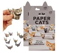 Floruvia 2PCS DIY 3D Paper Cats Origami Kit, 50 Sheets Cute Kitten Folding Paper for Handmade Craft, Desk Decoration and Gift for Cat Lovers